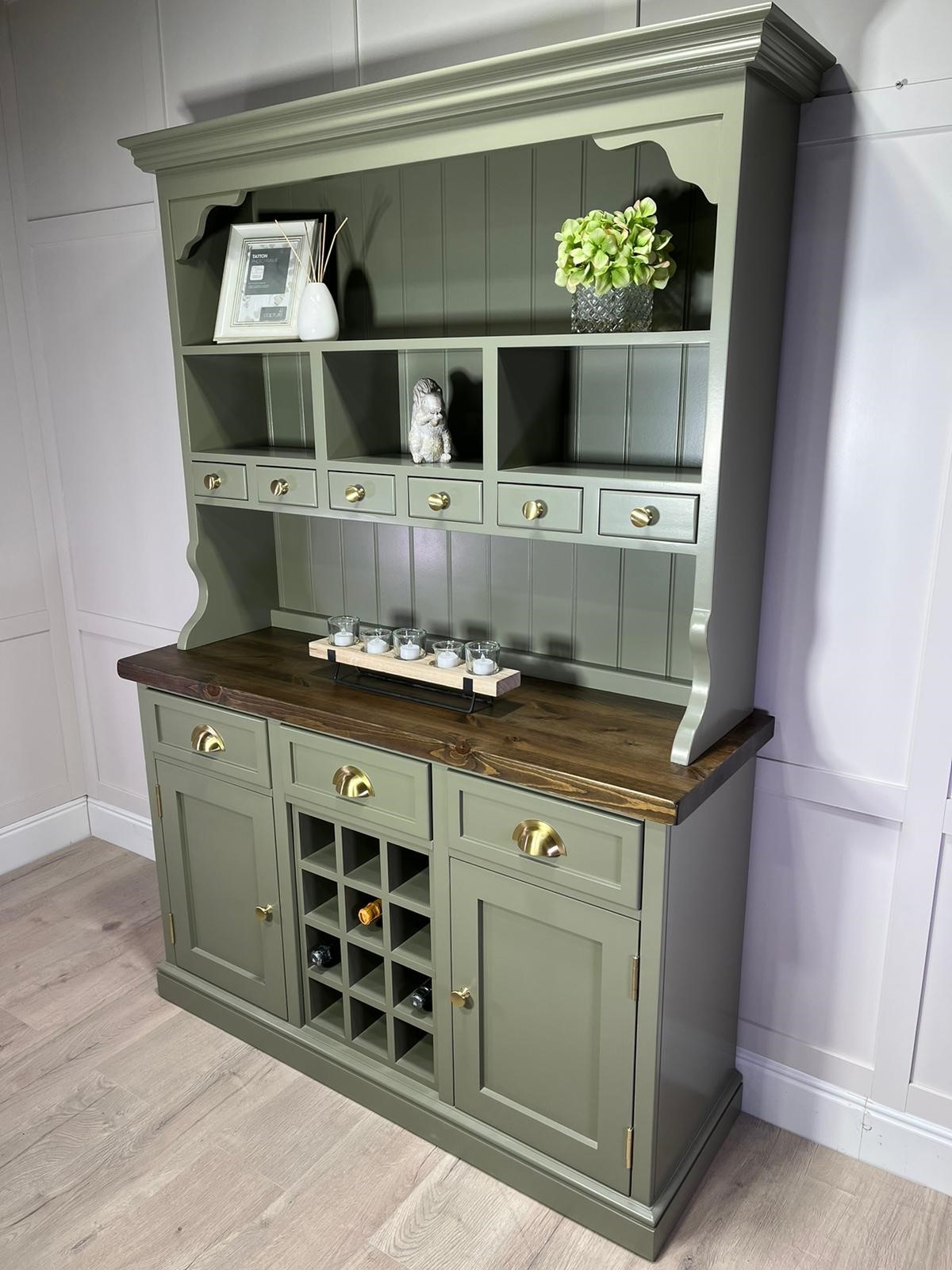 green welsh dresser Monterey Classic Spanish Green Welsh Cupboard F2079 – Early California  Antiques Shop main image 1