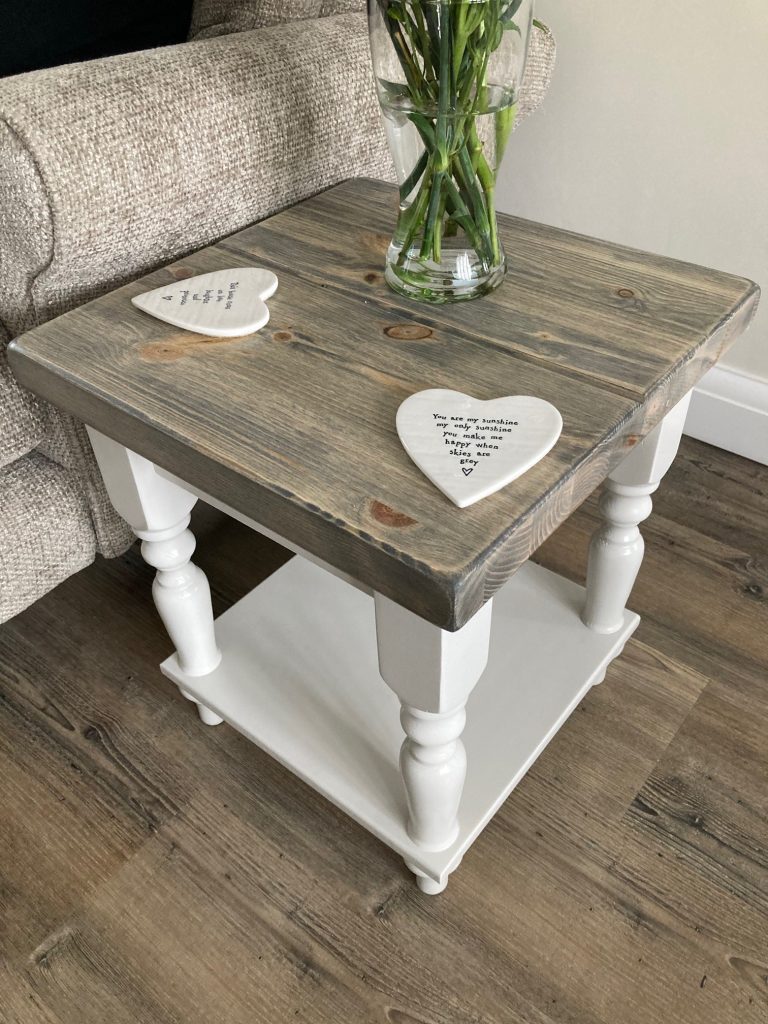 Farmhouse Side Table with Shelf - Farmhouse Furniture